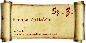 Szente Zoltán névjegykártya