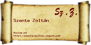 Szente Zoltán névjegykártya